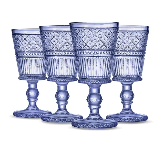 Godinger Claro pokalglas blå krystal 4 stk