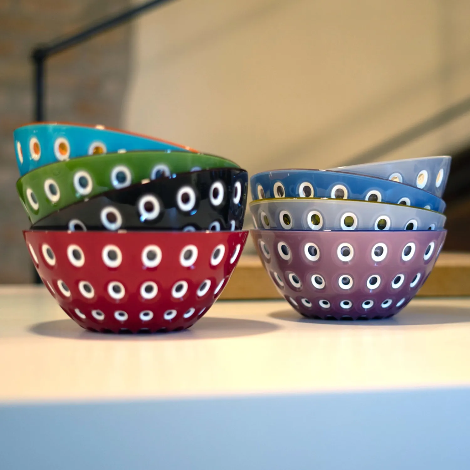 Guzzini Le Murrine skål 25 cm sort hvid rød