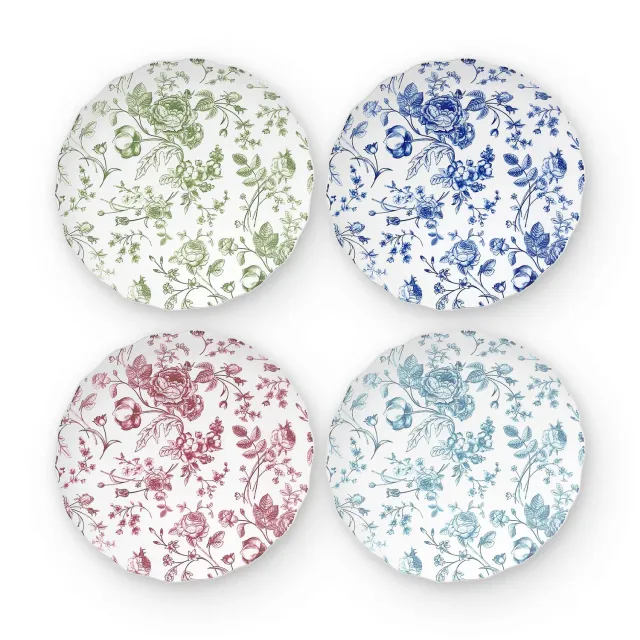Godinger Bluetiful frokosttallerken porcelæn 4 stk blå blomst