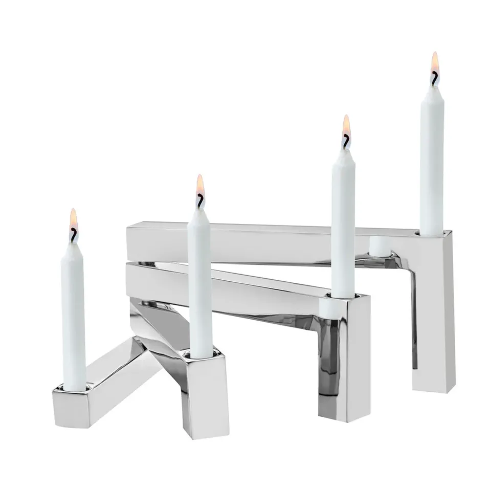 Godinger lysestage tapered stål til 4 lys