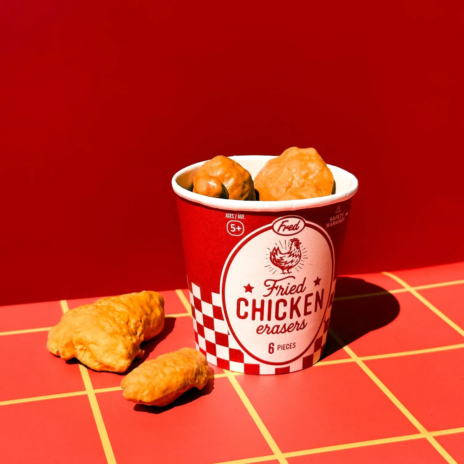 Fred Fried Chicken vingeskål viskelæder 6-pak sjov