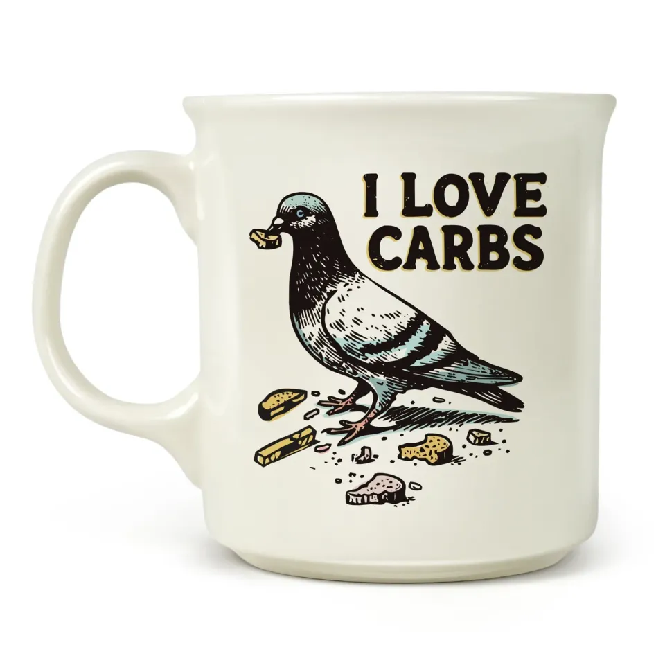 Fred Say Anything I Love Carbs krus 473 ml sjov