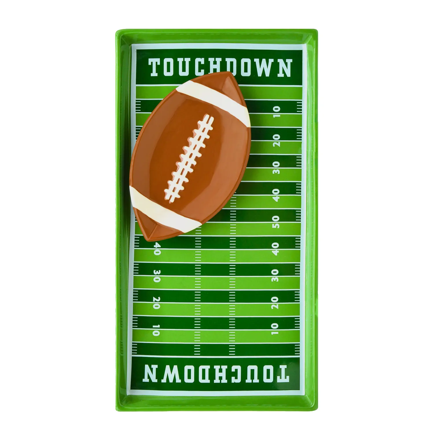 Godinger League Football Field chip og dip fad porcelæn