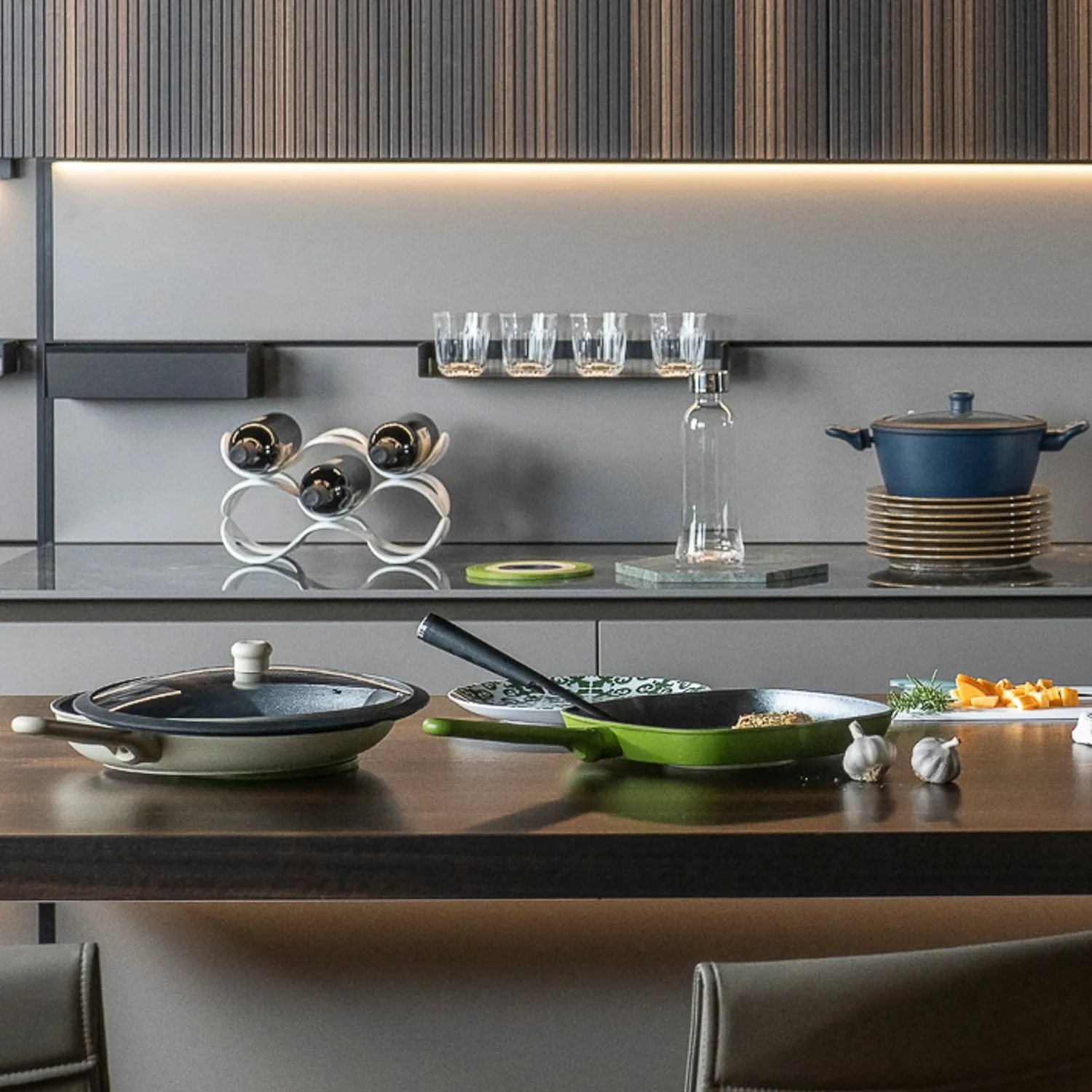 Guzzini Cook&Color grillpande firkantet avocado green induktion