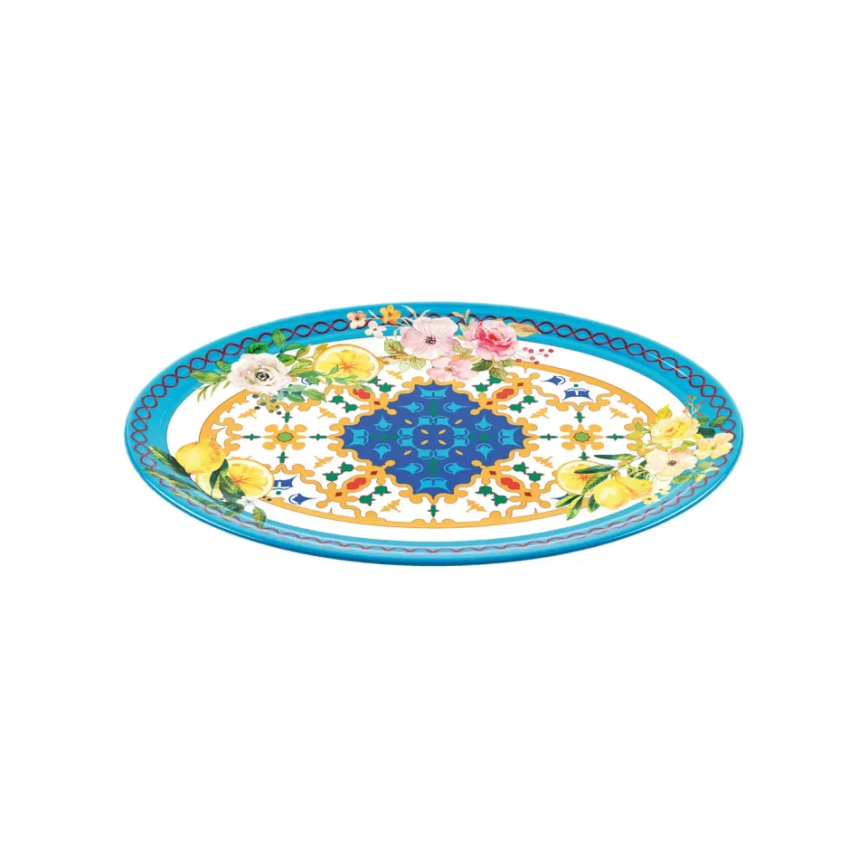 Guzzini Flower&Lemon serveringsskål oval stor melamin