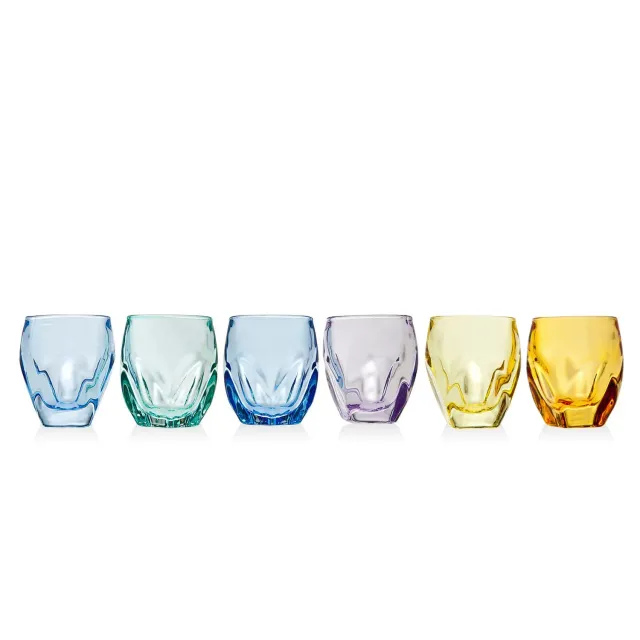 Godinger Stockholm shotglas 6 stk farvet krystal 4 cl