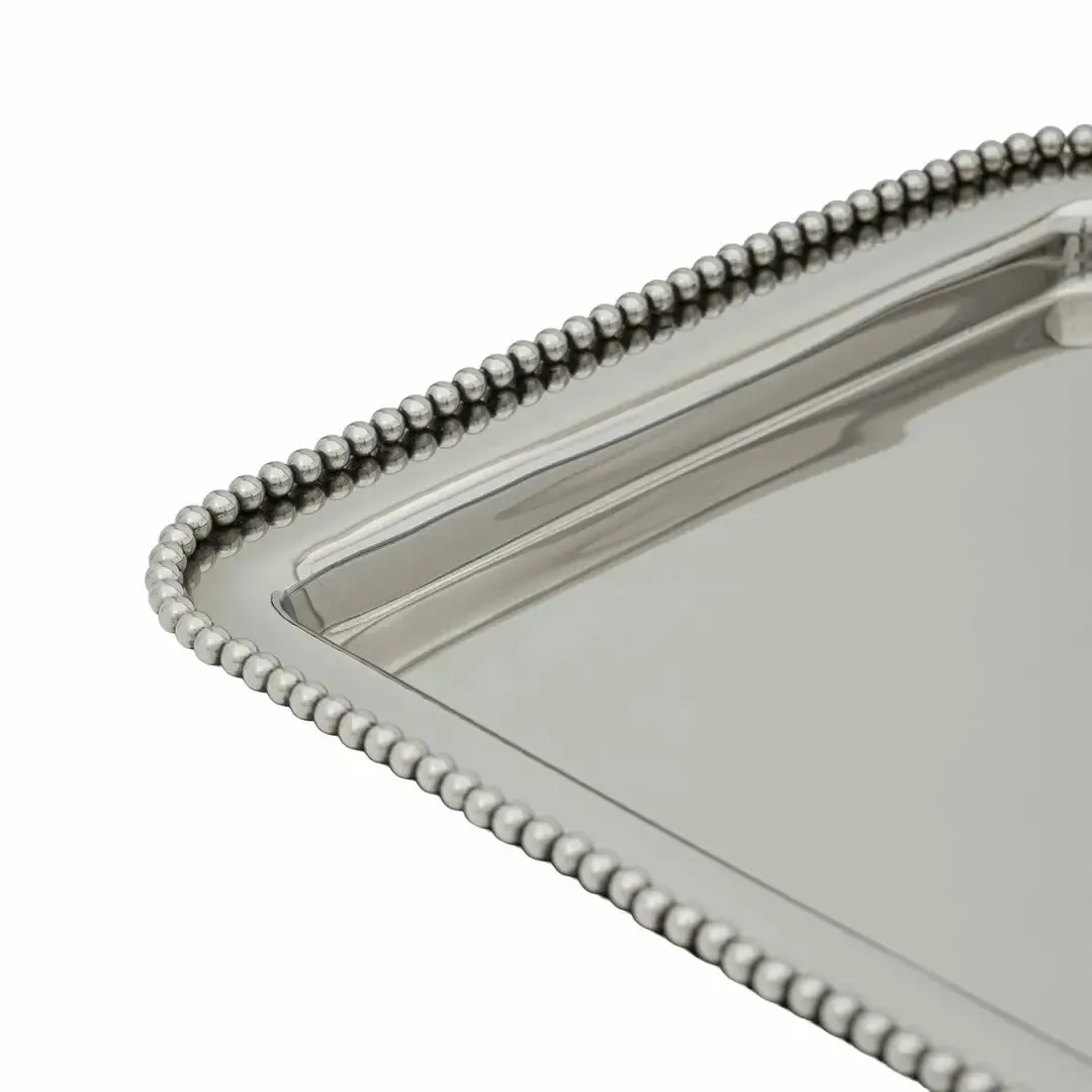 Godinger Perles serveringsbakke 51 cm stål perlekant