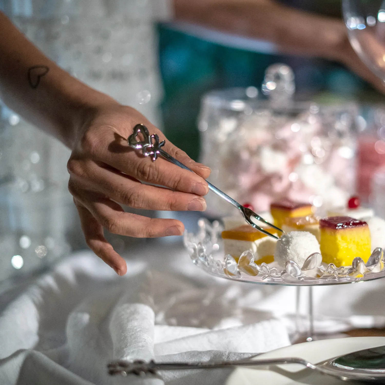Guzzini Love cocktailgafler 6 stk stål med hjerte