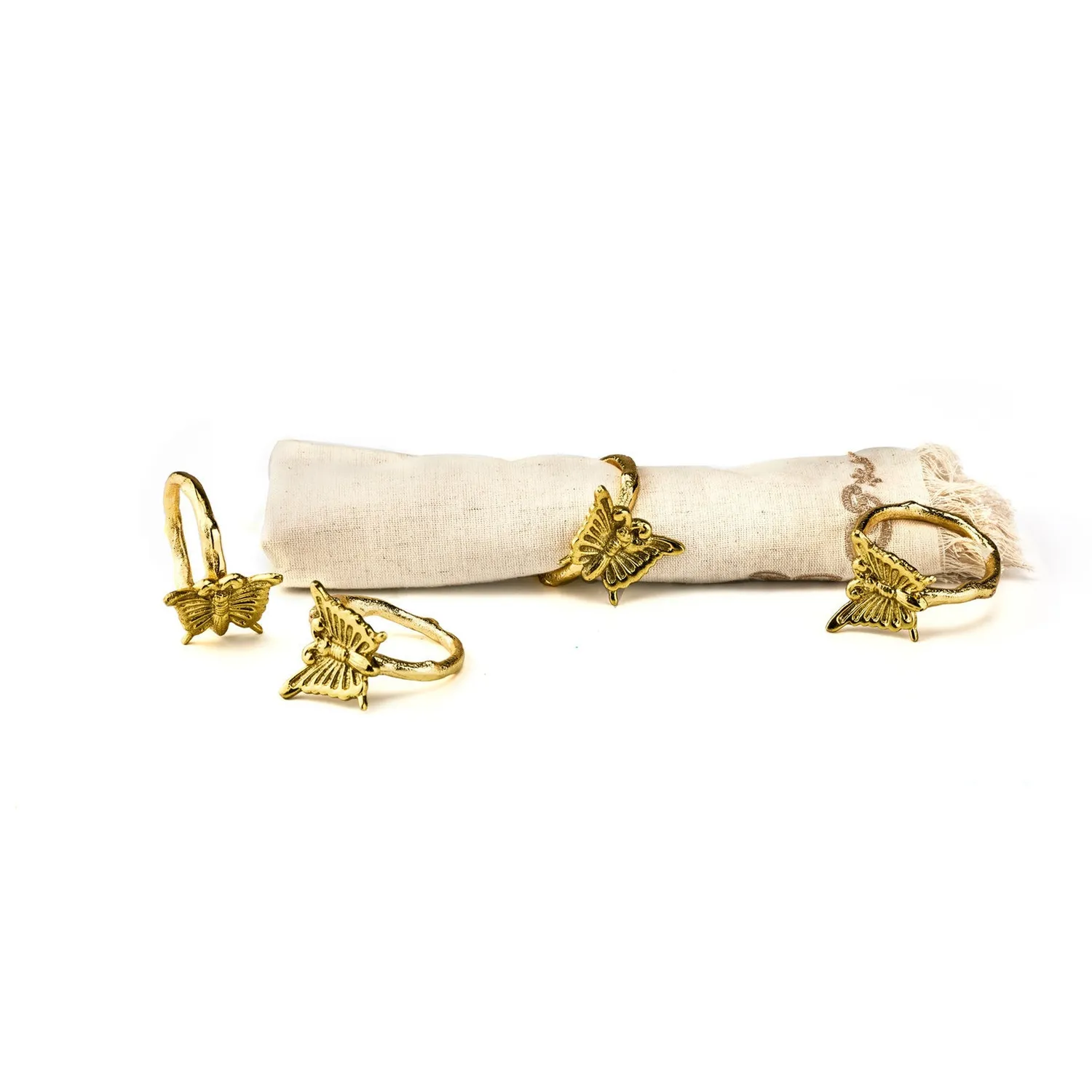 Godinger Butterfly servietring guld 4 stk