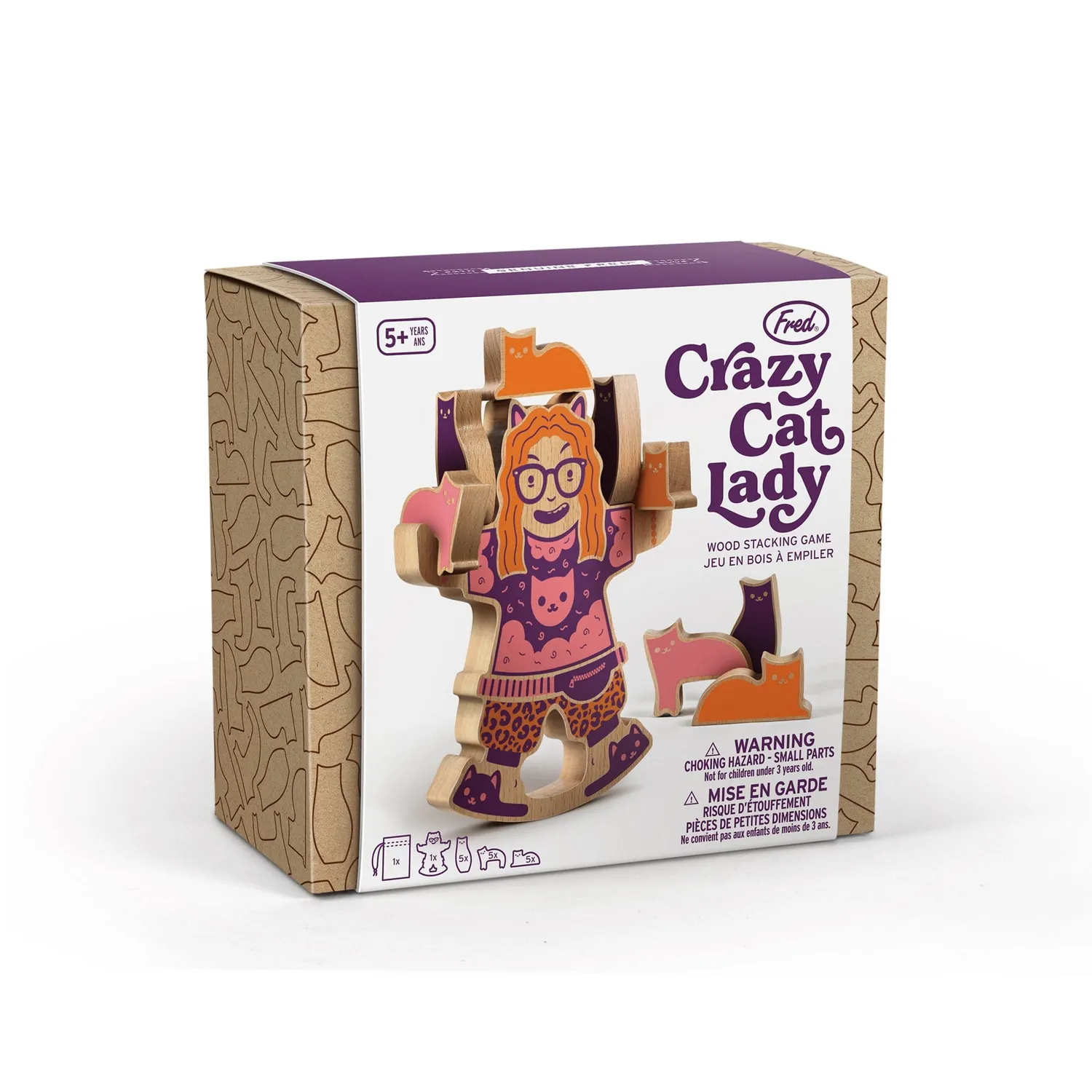 Fred Crazy Cat Lady stablespil træ 16 dele