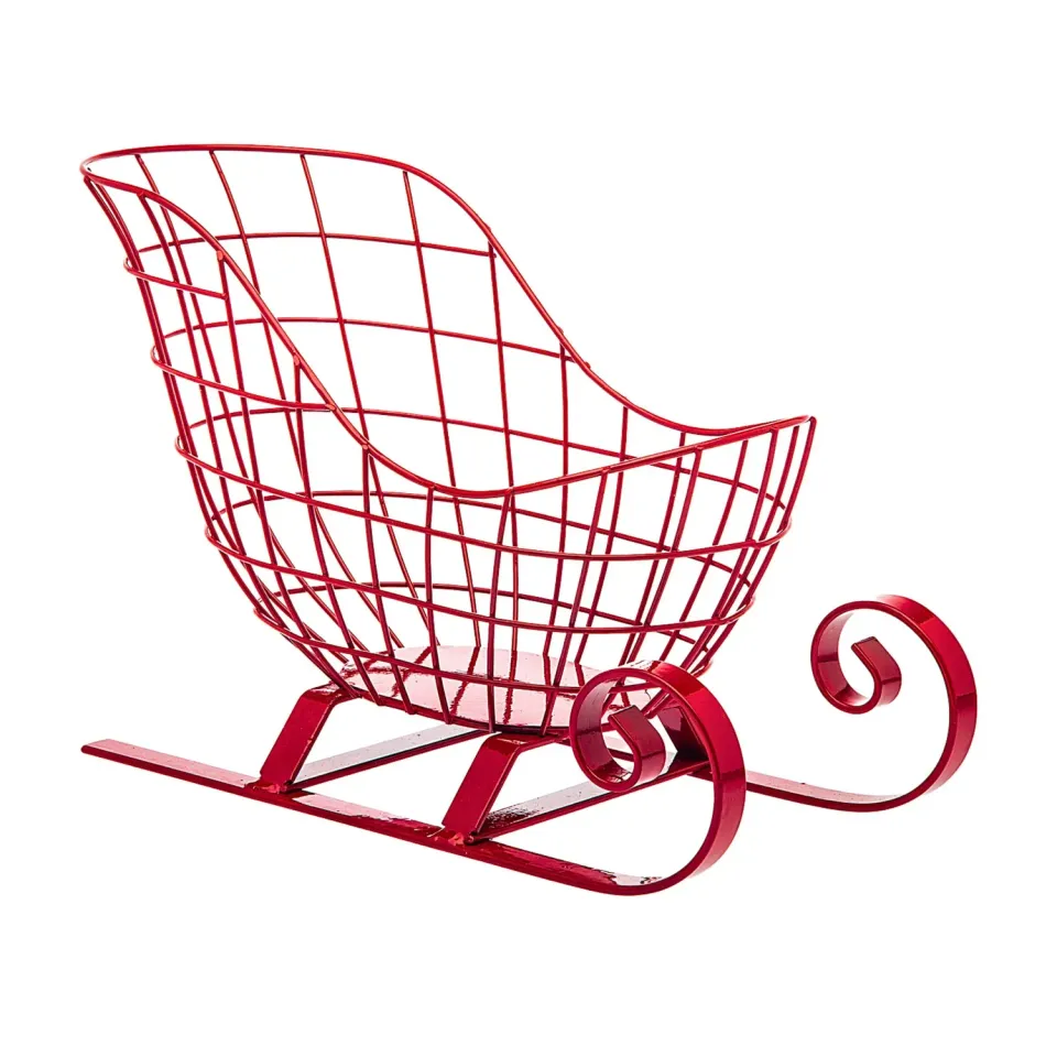 Godinger Sleigh trådkurv rød 33 cm kane