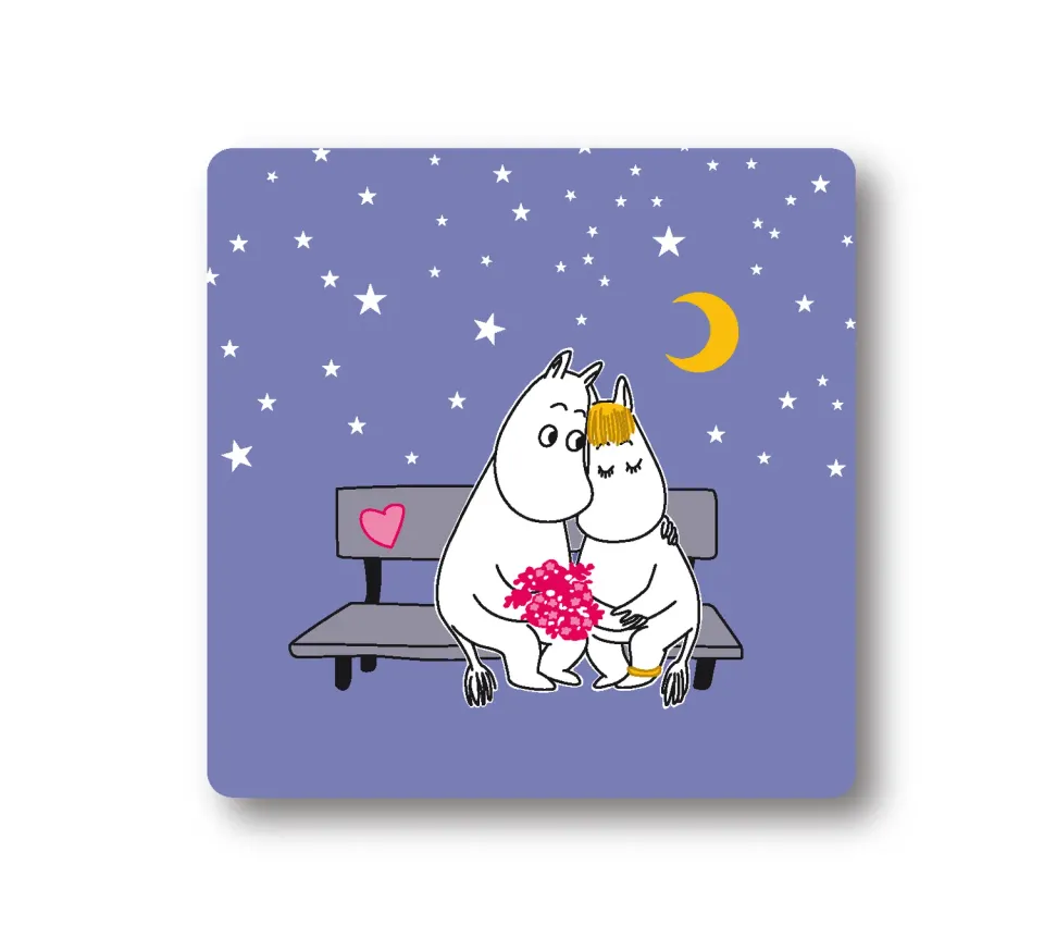 Opto Design Moomin Evening Love glasbrik 9x9 cm birk