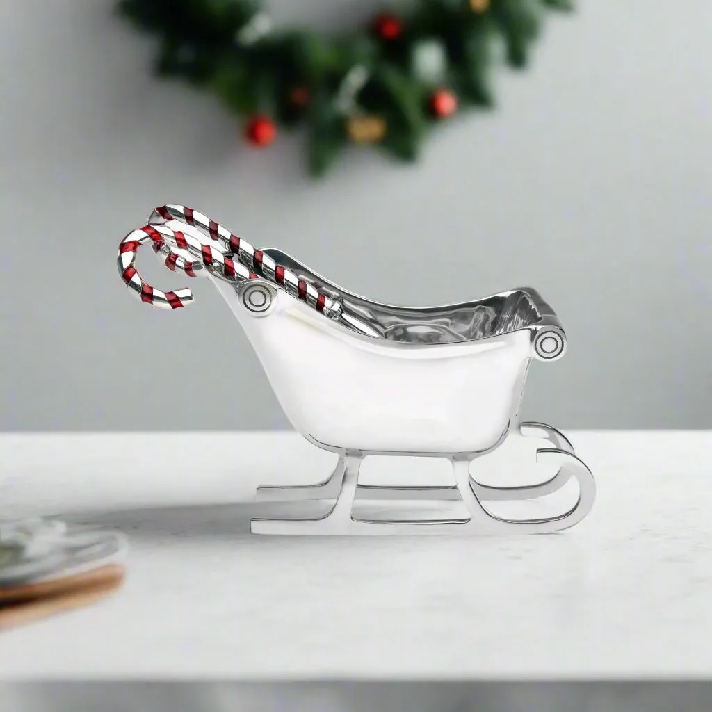 Godinger Christmas Sleigh salatskål stål med bestik