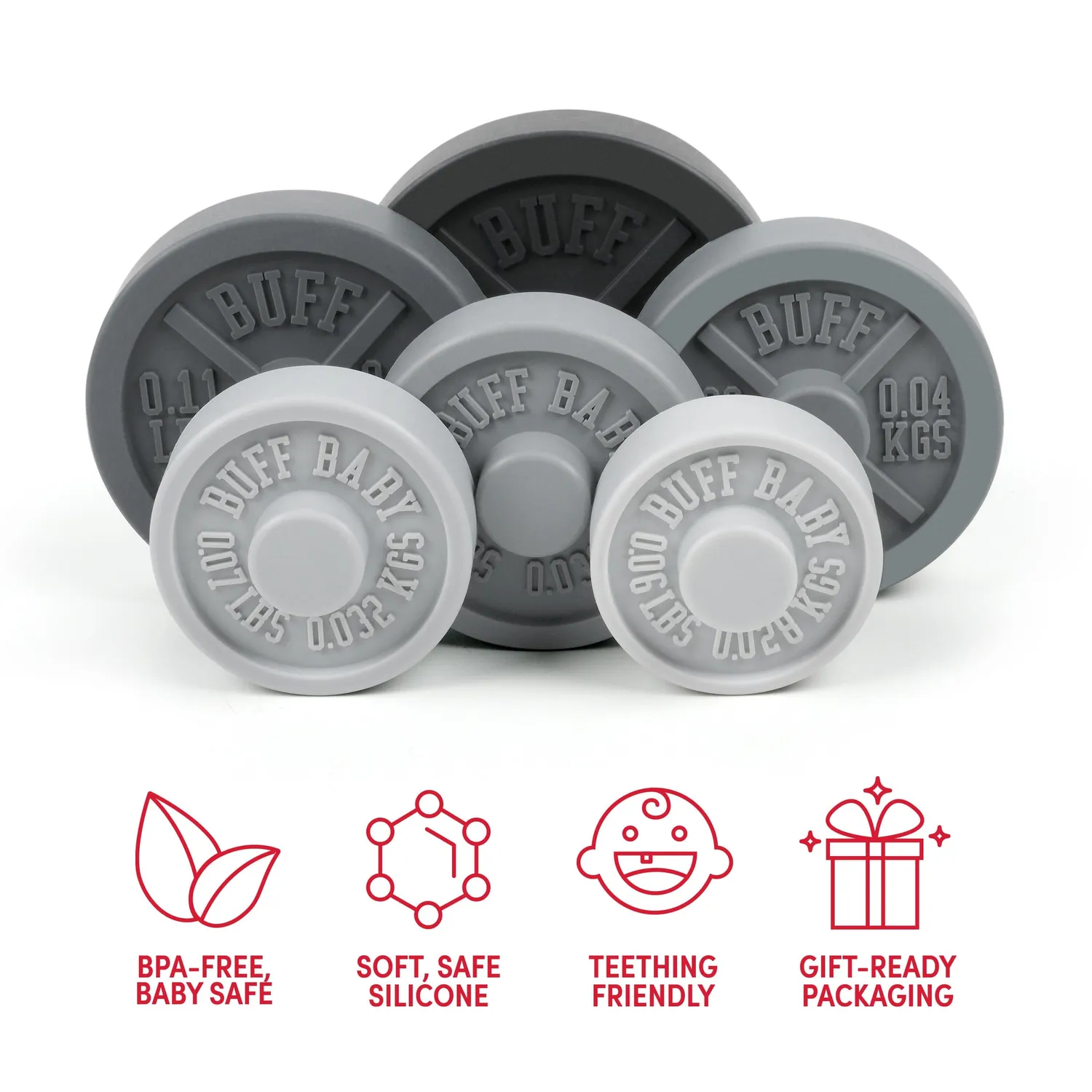 Fred Buff Baby Weight Plate Stacker stablelegetøj 6 dele