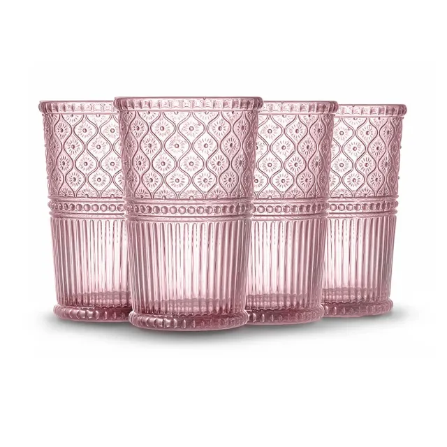 Godinger Claro Pink Tumbler glas lyserød 4 stk 12oz