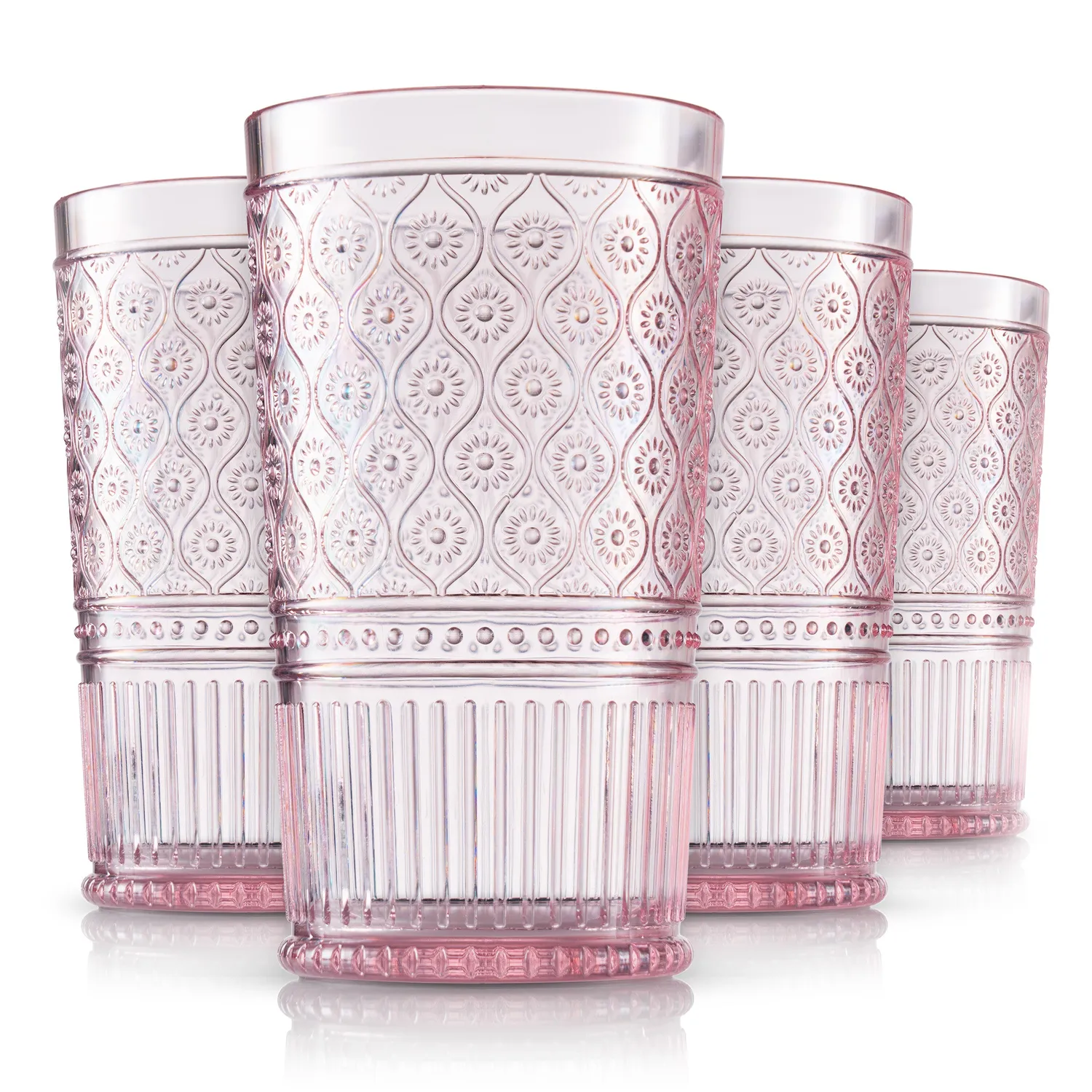 Godinger Claro highball- og whiskyglas pink akryl 12 stk