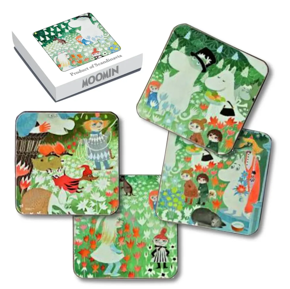 Opto Design Moomin Dangerous Journey glasbrikker 9x9 cm 4-pak