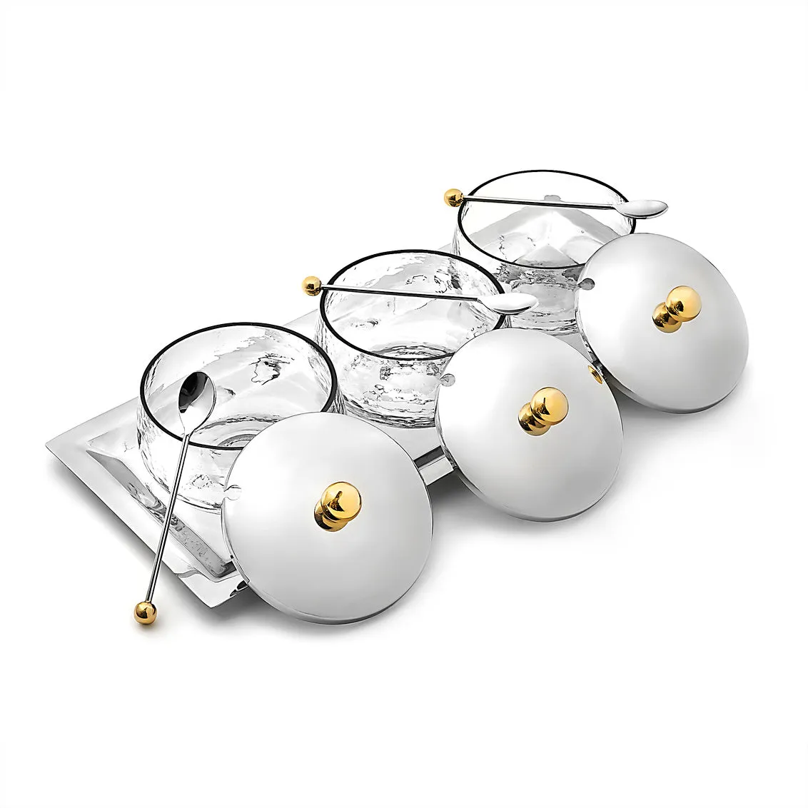 Godinger Sphere serveringssæt stål guld 7 dele