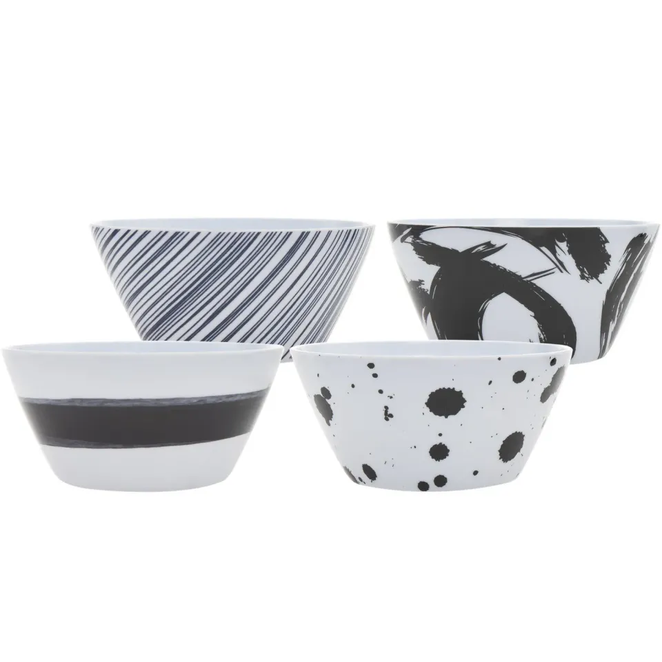 Godinger Brushstroke cerealskål 4 stk navy melamin