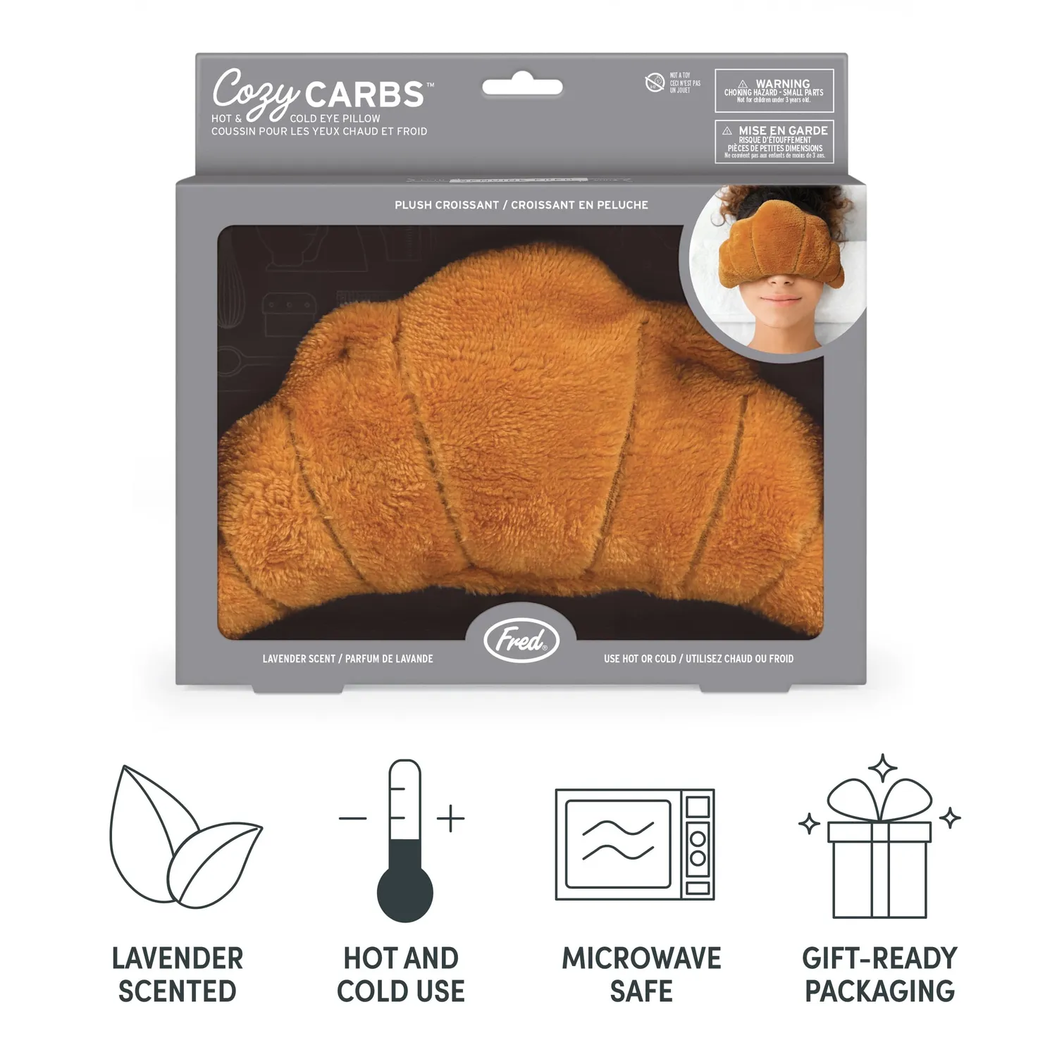 Fred Cozy Carbs øjenpude croissant lavendel