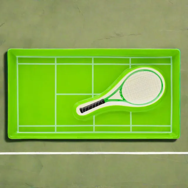 Godinger Tennis chip og dip fad porcelæn tennisbane