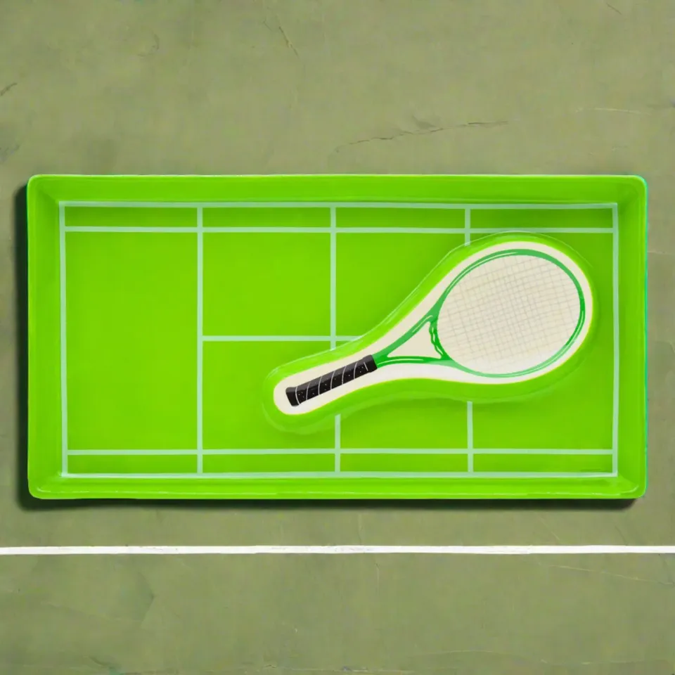 Godinger Tennis chip og dip fad porcelæn tennisbane
