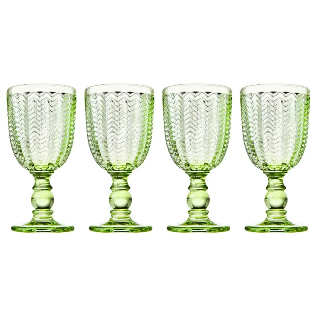 Godinger Twill Green Goblet vinglas 4 stk grøn 10 oz