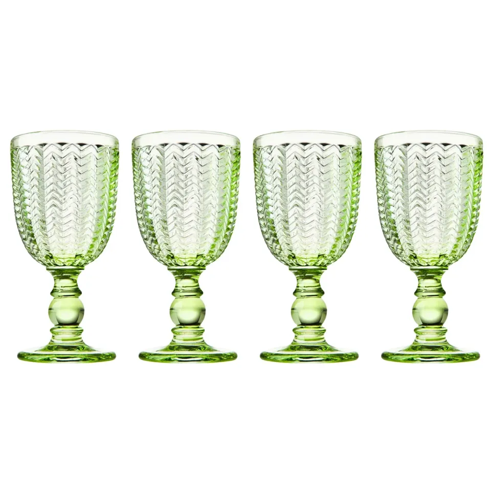 Godinger Twill Green Goblet vinglas 4 stk grøn 10 oz