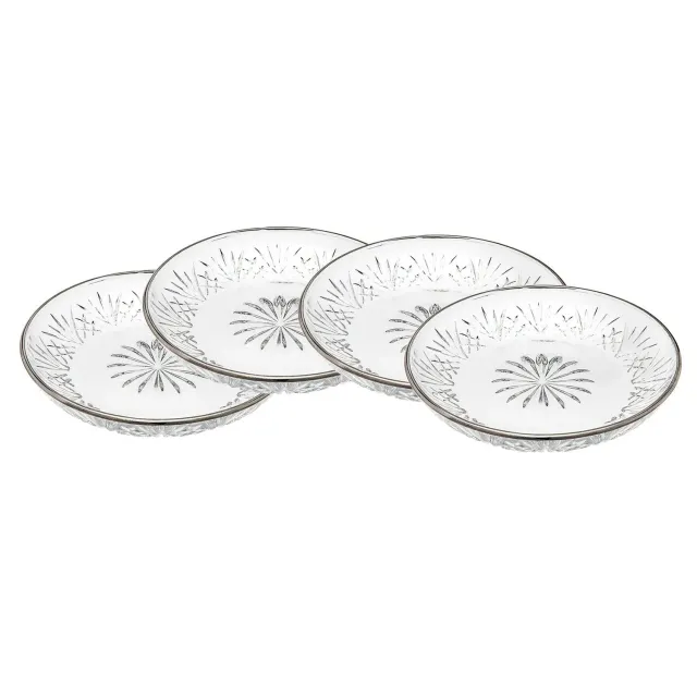 Godinger Dublin Platinum Rim desserttallerken 4 stk