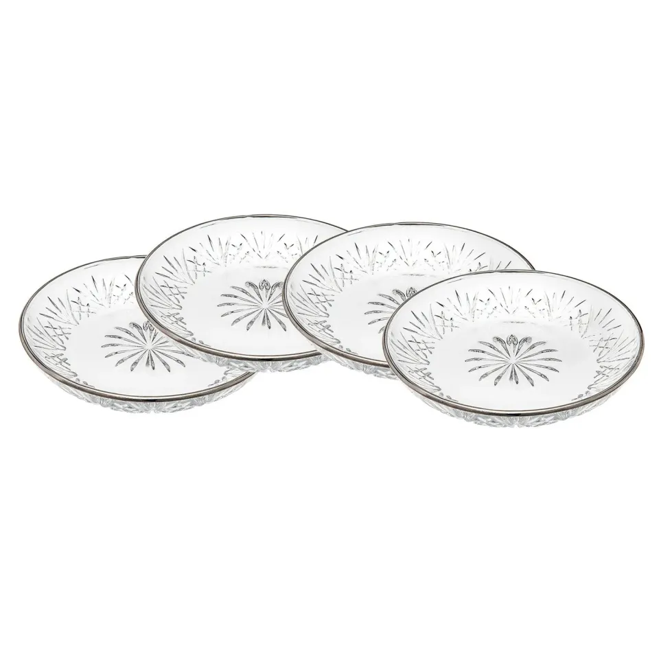 Godinger Dublin Platinum Rim desserttallerken 4 stk