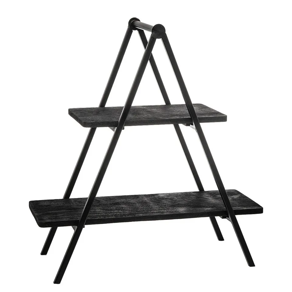 Godinger Ridgewood Black etagere 2 etager akacie
