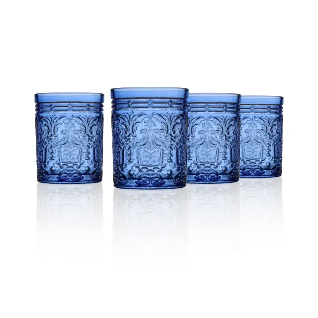 Godinger Jax Blue Double Old Fashion whiskyglas 4 stk blå