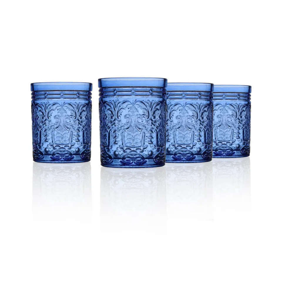 Godinger Jax Blue Double Old Fashion whiskyglas 4 stk blå