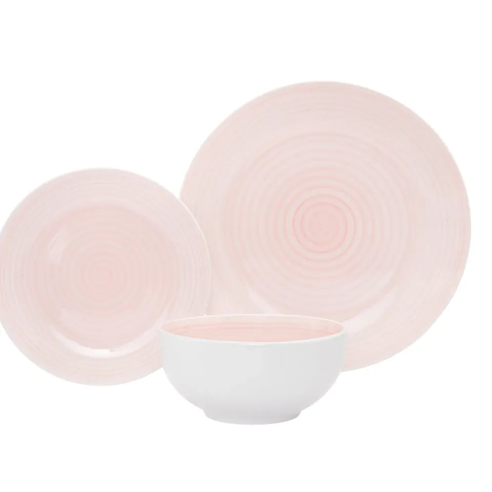 Godinger Spiral stel 12 dele porcelæn rosa til 4