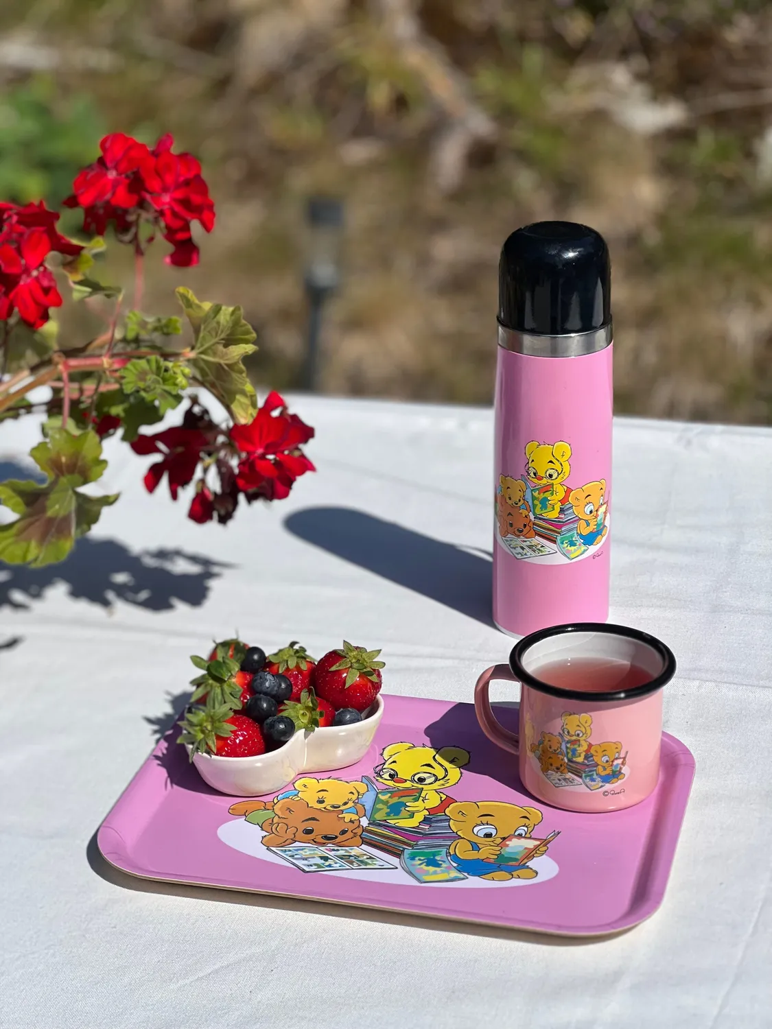 Opto Design Bamse Kids termokande lyserød 0,5 L stål