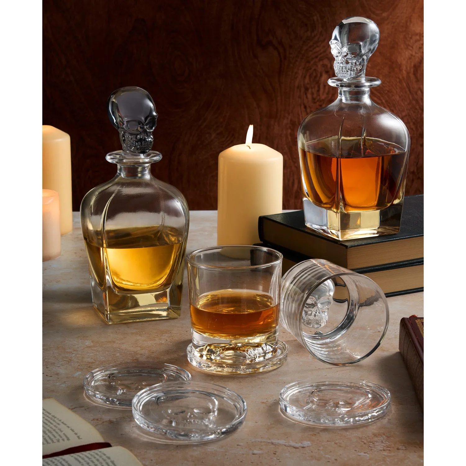 Godinger Skull whiskey dekanter sæt 3 dele