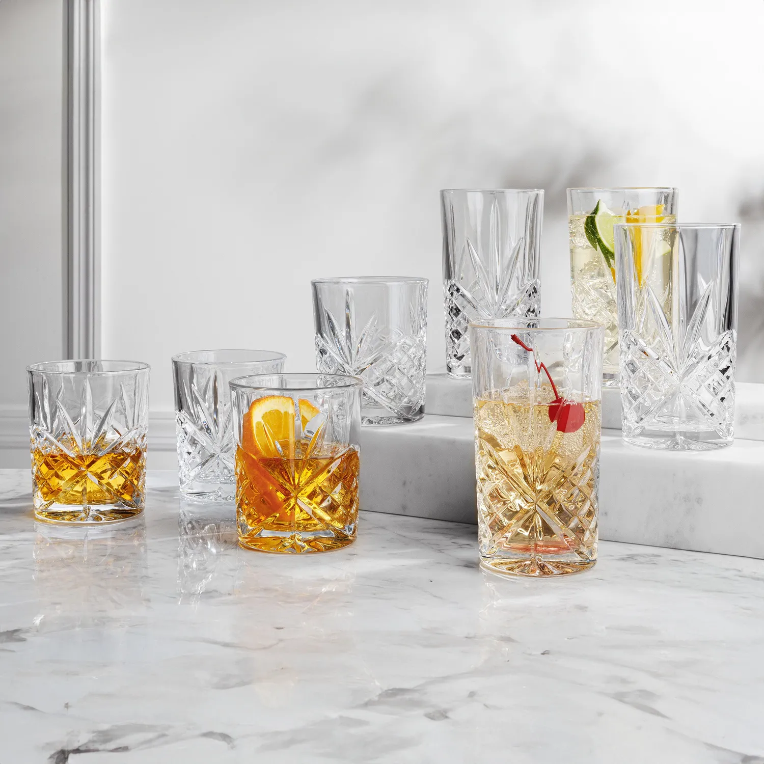 Godinger Dublin glassæt 12 dele whisky- og highballglas krystal