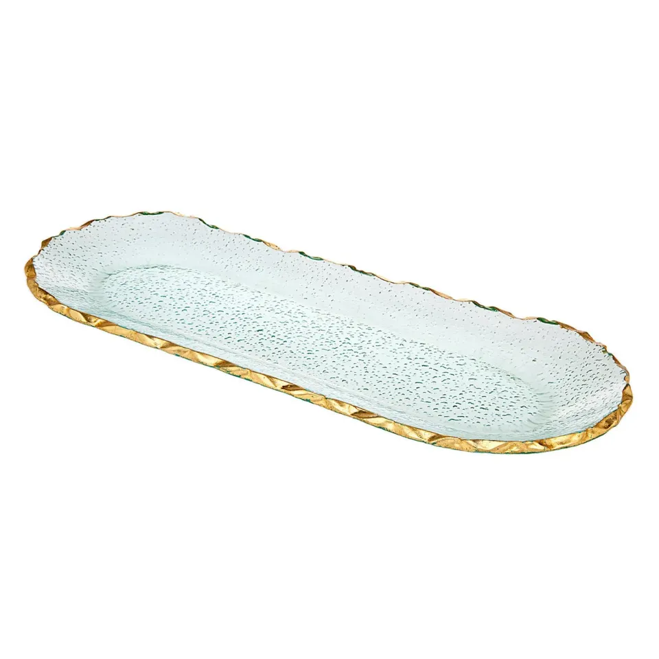 Godinger Harper Gold Edge serveringsfad klar guld 44 cm