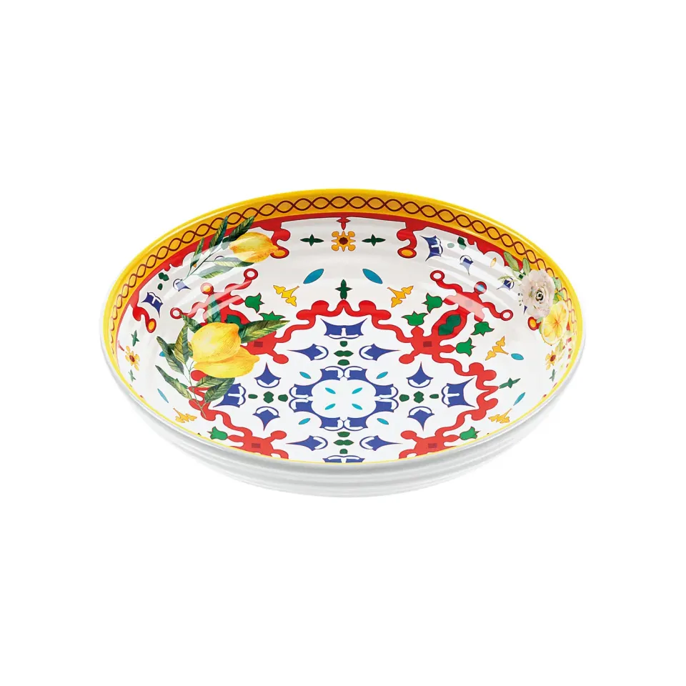 Guzzini Flower&Lemon dyb tallerken melamin