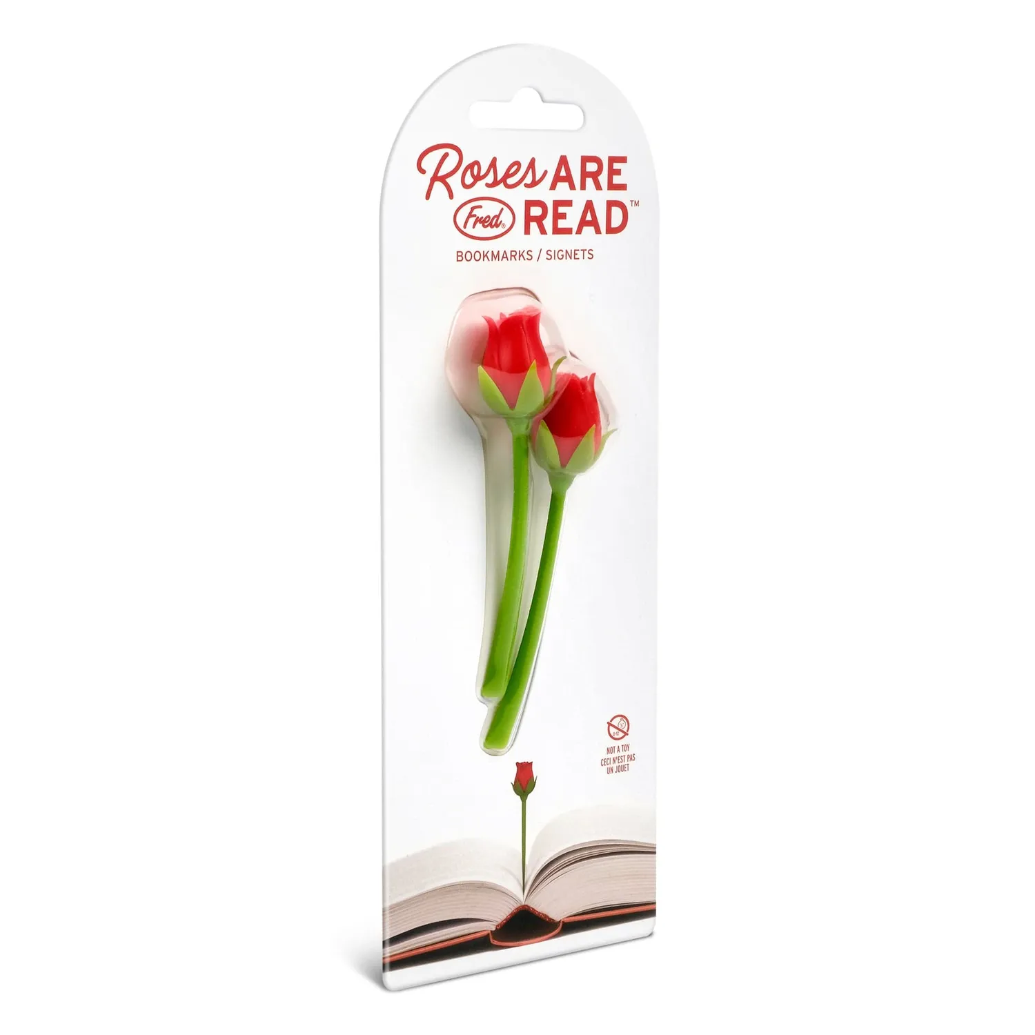 Fred Roses Are Read bogmærke rød rose 2-pak