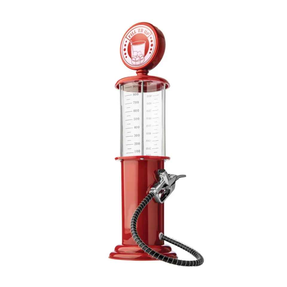 Godinger Vintage Gas Pump drikkedispenser rød