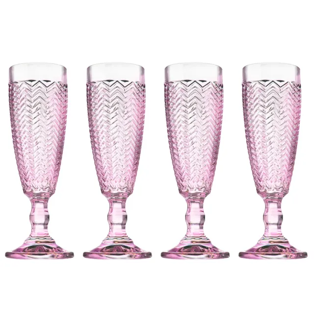 Godinger Twill champagneglas 4 stk pink riflet