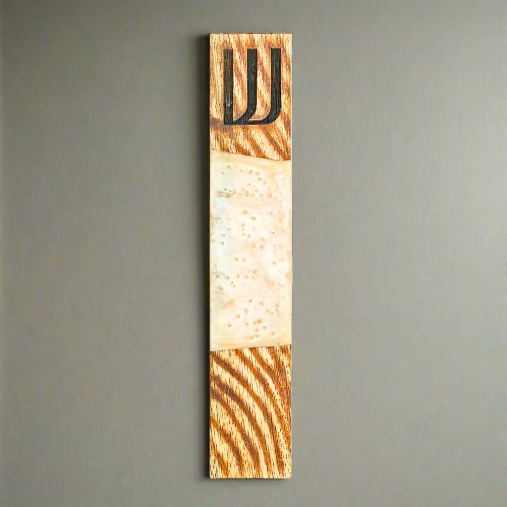 Godinger Wood & White mezuzah akacie-hvid