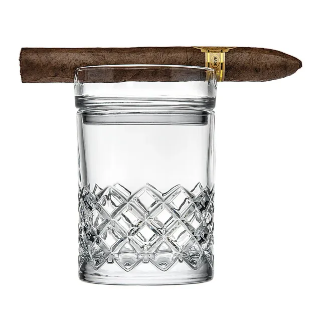 Godinger Hatch whiskyglas med cigarholder 310 ml