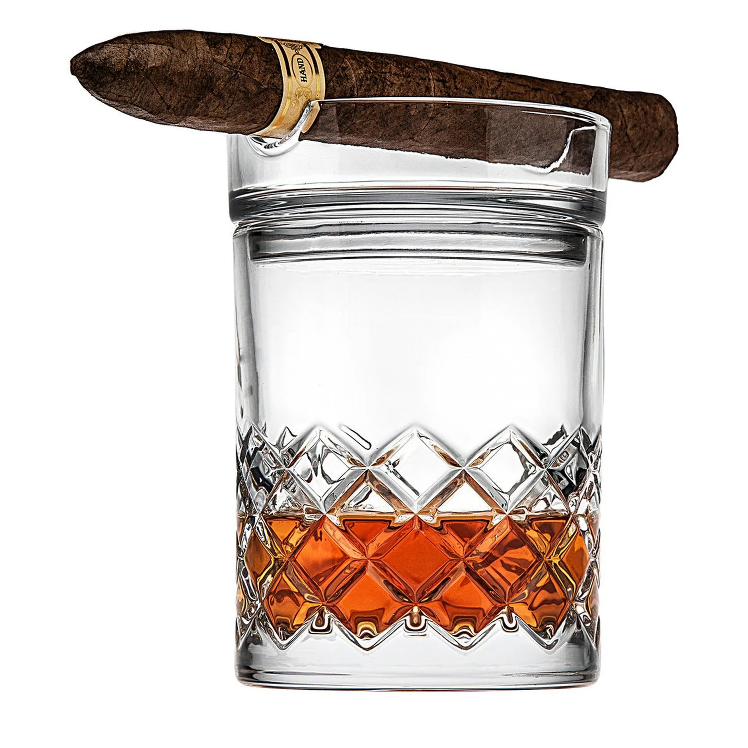 Godinger Hatch whiskyglas med cigarholder 310 ml