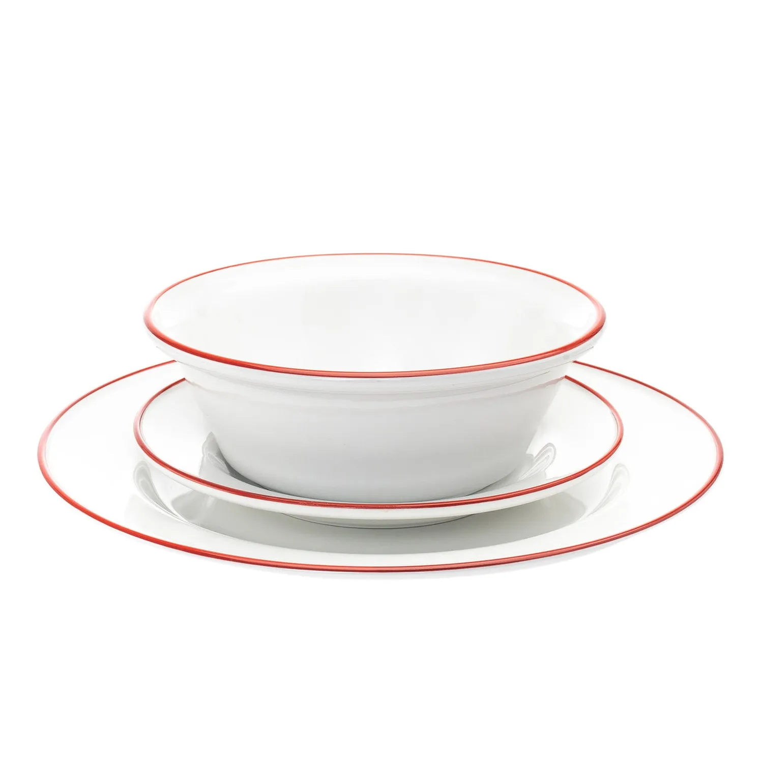 Godinger Bistro Red Rim middagsservice 16 dele rød kant