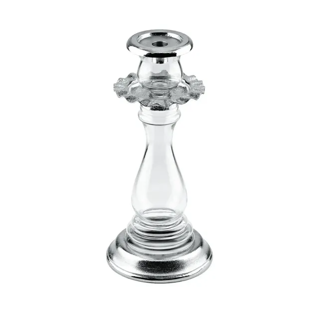 Godinger Ripple Small Tapered lysestage sølv glas