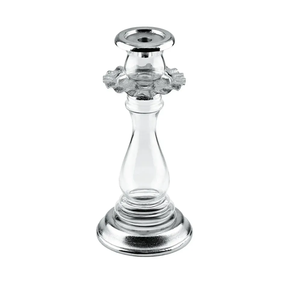 Godinger Ripple Small Tapered lysestage sølv glas