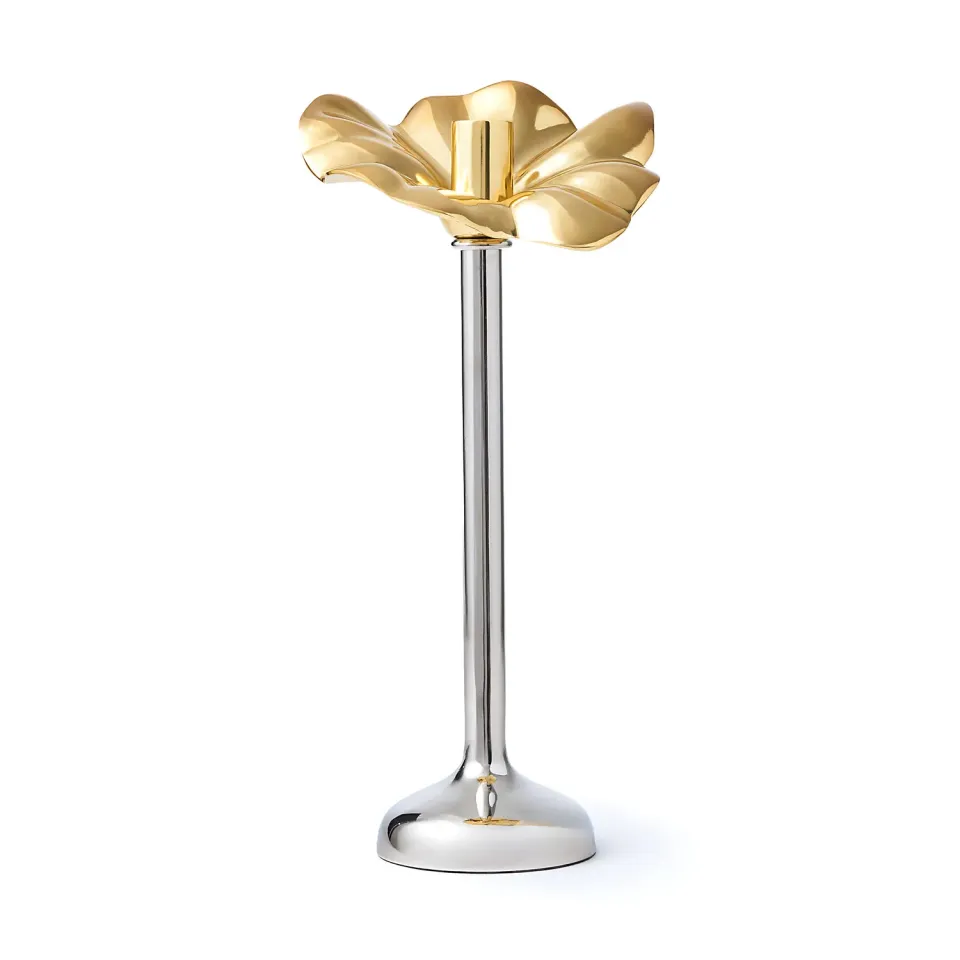 Godinger Blossom lysestage guld platin 40 cm