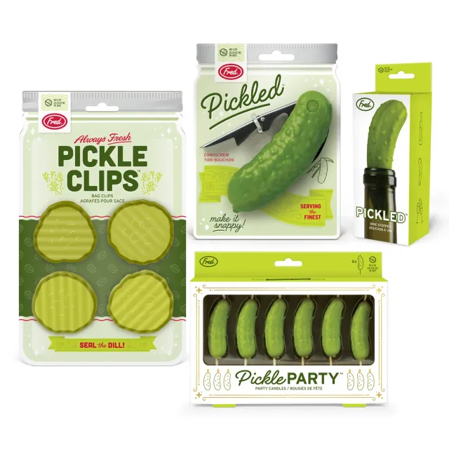 Fred Pickle Party Bundle gavesæt med vinåbner 4 dele